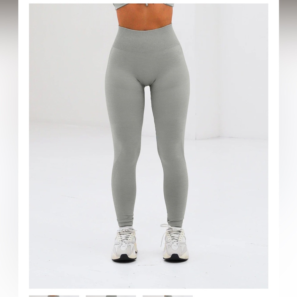 Lazuli Label Scrunch Seamless Leggings S Aloe Grey